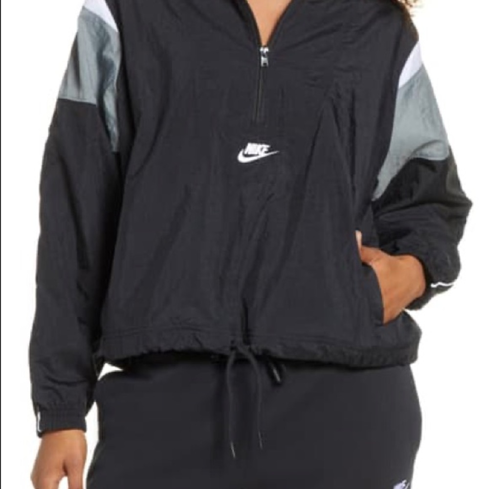 Nike Black and Gray Women's Hoodie